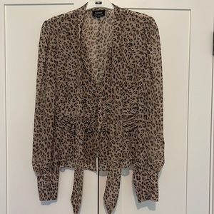 Bardot Leopard Print Top. Size XS